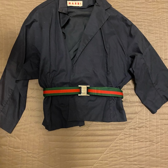 Marni $1 400 Open Front Dark Navy Jacket Gorgeous - Picture 7 of 14